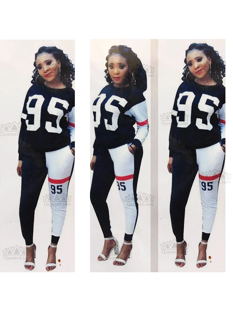 2023 New Fashion African Clothing Tight Sports Two Piece Women\'s Set