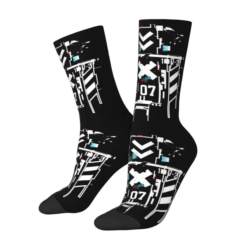 Techwear Men's Crew Socks Unisex Fun Japanese Future Tech Street Wear Style Spring Summer Autumn Winter Dress Socks