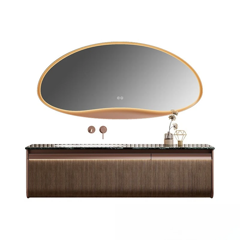 

Stainless steel bathroom cabinet combination moisture-proof integrated basin sink, bathroom light luxury sink batch