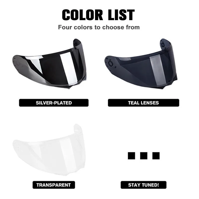 New Motorcycle Helmet Lens Facelift Helmet Special Lens Transparent Mirror Black Mirror Color Mirror Silver Lens Package