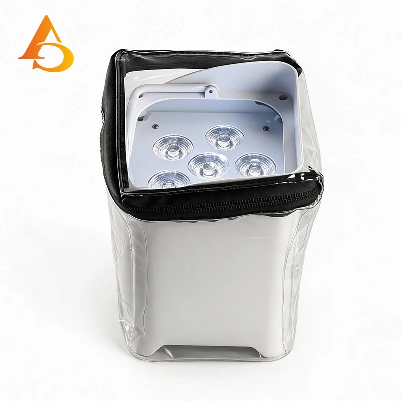 Stage Light Rain Coat 6*18w Led Battery Par Light Waterproof Transparent Crystal Plastic