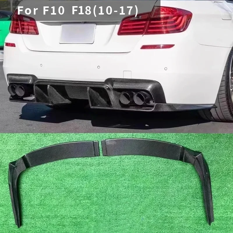

For BMW F10 F18 5 Series Real Carbon Fiber 2010-2017 Rear Corner Trim Bumper Spoiler Lip Splitters Other Modification Body Kits