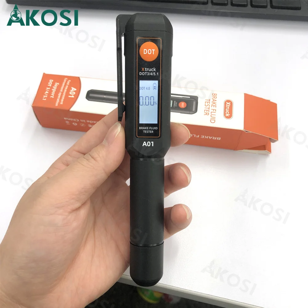 

Xtruck A01 DOT3 DOT4 DOT5.1 Цифровой тестер тормозной жидкости Автоматический анализатор влажности тормозной жидкости со световым индикатором экрана