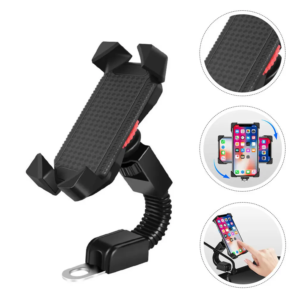 

Bike Phone Holder Mount for Rearview Mirror 360 Degree Adjustable Telescopic Support Fits 3.5-5 Inch Phones GPS Devices