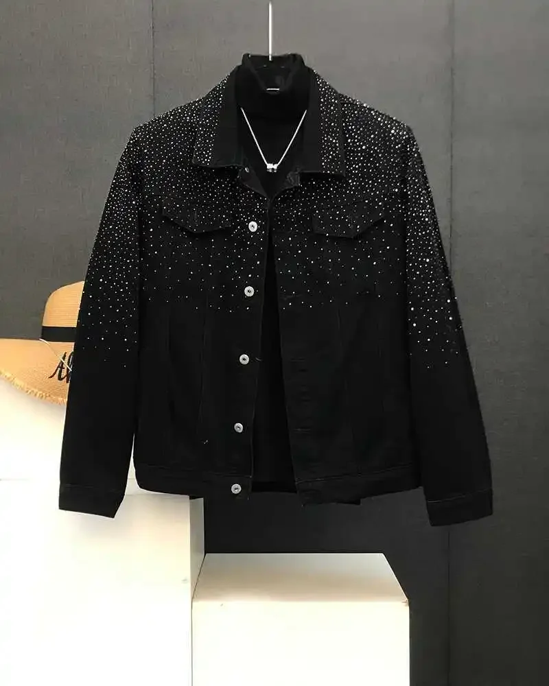 Fashionable Hot Diamond Jacket Spring and Autumn 2025 New Men's Tops Retro Short Jackets XT909