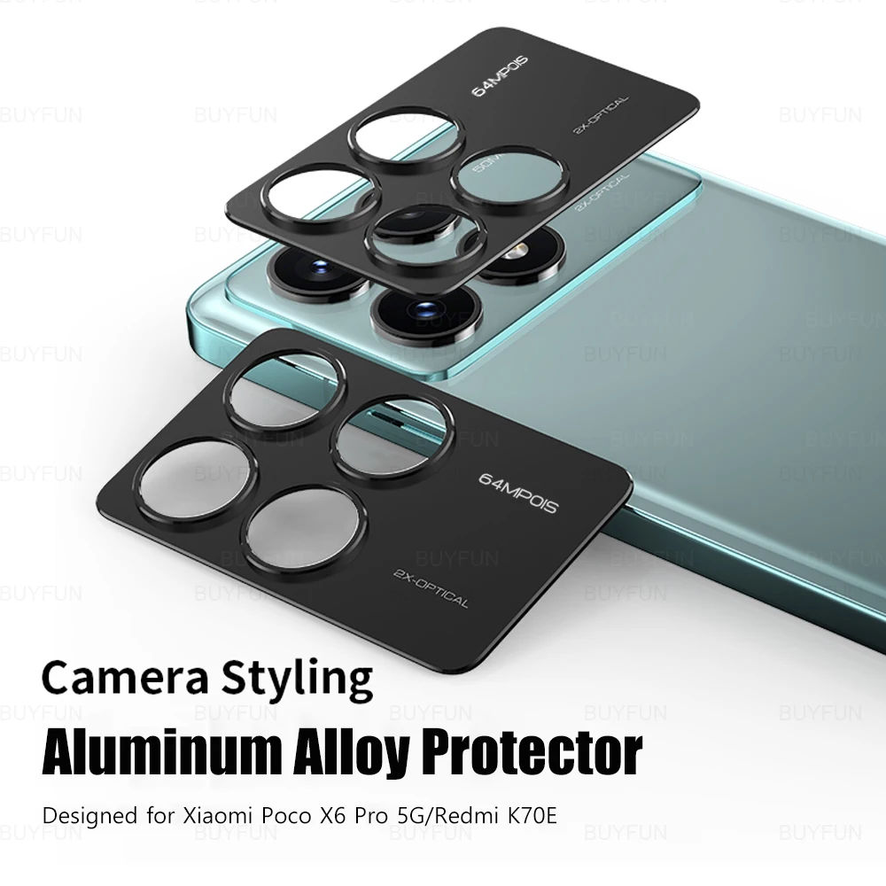 Case For Xiaomi Poco X6 Pro 5G Aluminum Alloy Camera Protector Redmi K70E Metal Cover Xiomi Poko X 6 X6pro Redmy Readmi No Glass