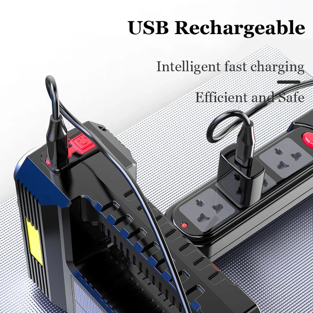 Rechargeable Solar Bulbs 8 LED Portable High Lumen Outdoor Flashlight Waterproof Handlamp with COB Side Light