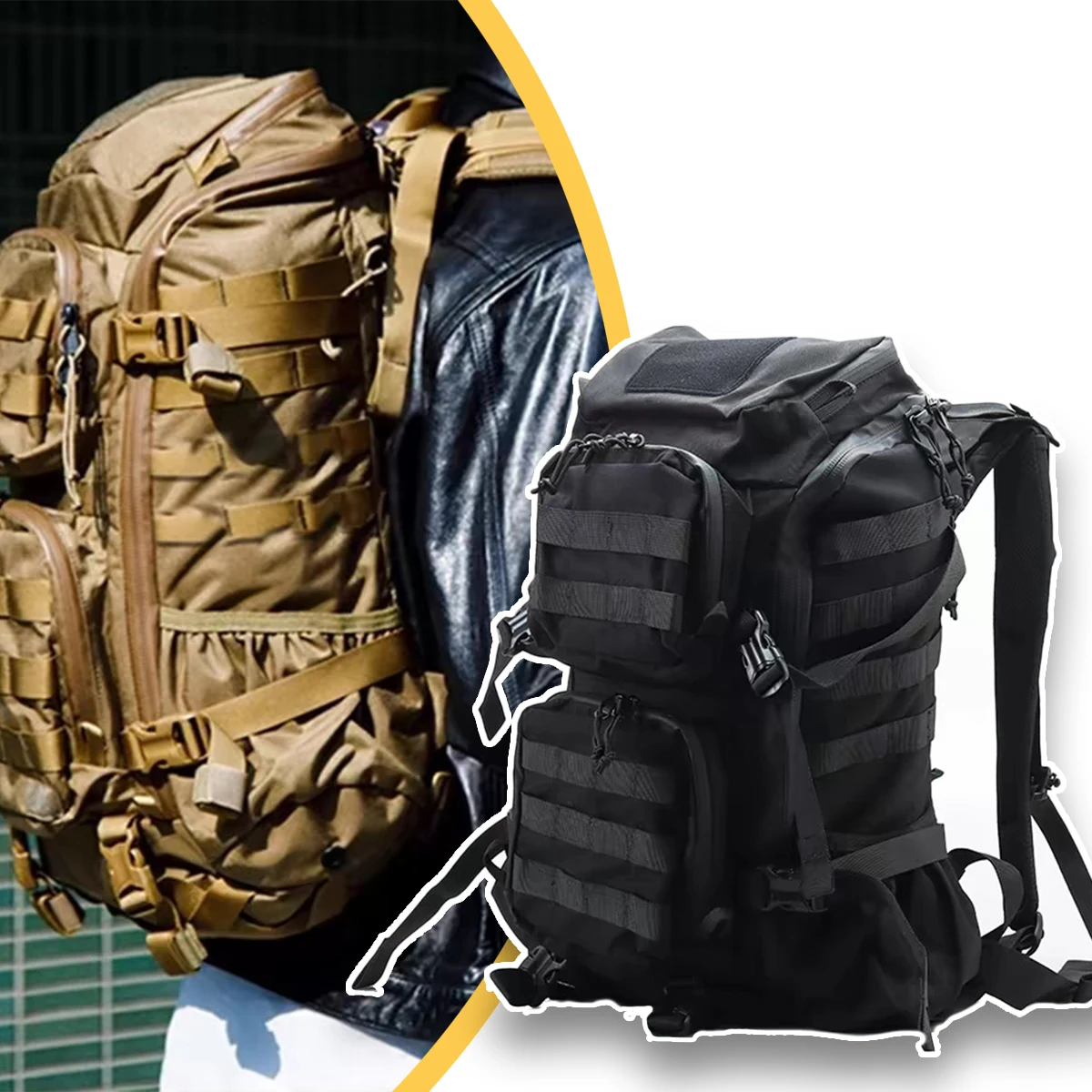 30L Tactical Mountaineering Backpack With Waterproof Rain Cover Outdoor Camping Hiking Bag Suitable for Outdoor Hunting Shooting