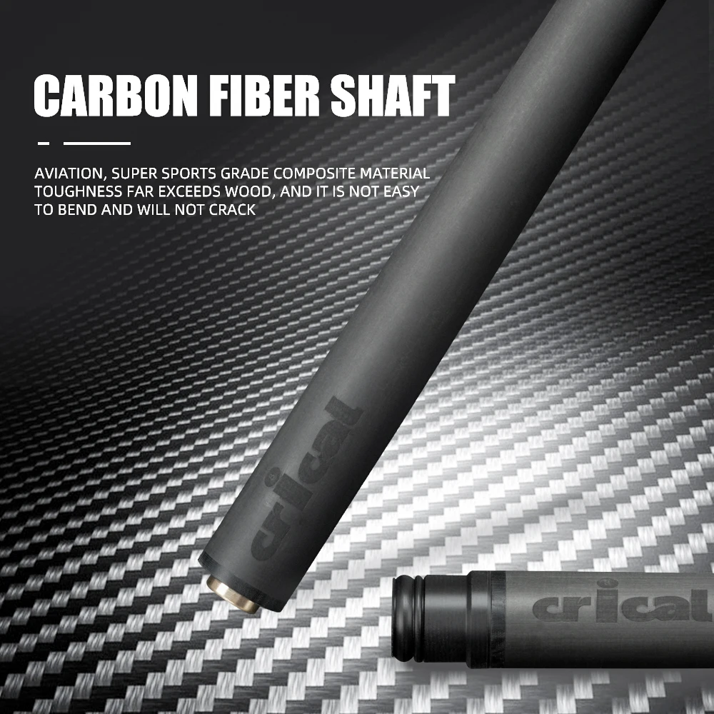 CRICAL Carbon Energy Full Just Shaft Carbon Fiber Pool Cue Single Shaft 12.4/11.5mm Kit Uni-loc Joint Only Carbon Shaft Pool Cue