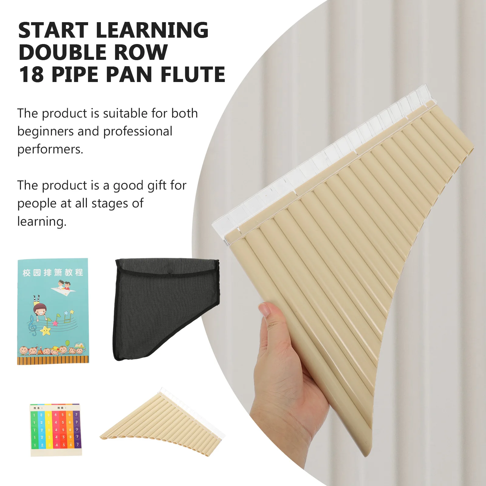 

Pan Flute Portable Panpipe Multi-functional Panpipes Major Musical Instrument Educational Abs Useful Exquisite 18