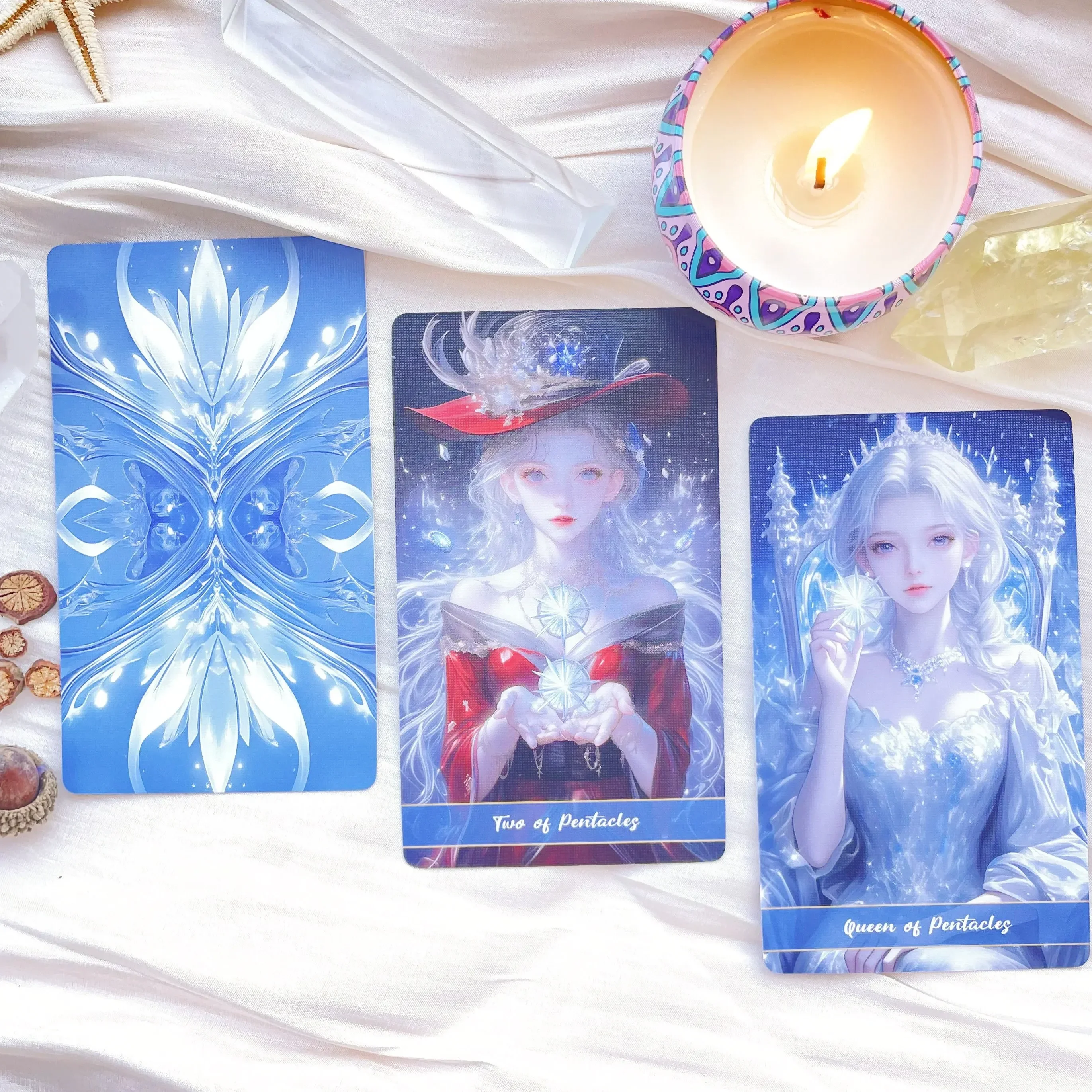 New Crystal Love Tarot Cards Deck 12x7cm Blue Romance Relationship Soulmate Twin Flame Divination Oracle Card Game Stars Tarot