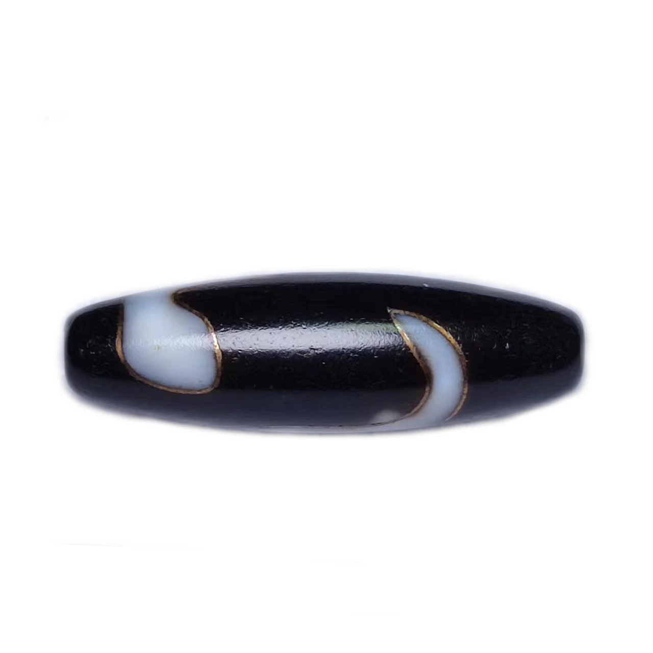 Copper Wire Inlaid Agate Beads Craft 12mm*39mm White Snake Totem Black&White DZI Beads Men&Women Jewelry DIY Free Shipping