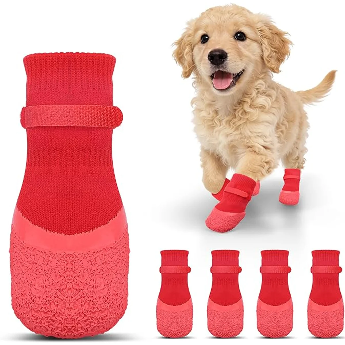 Pet Anti-Slip Dog Socks Prevent Cats & Dogs Licking Paws Waterproof Socks Suitable For Indoor Wooden Floors Outdoor Hot Roads