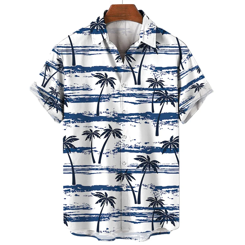 

Men's Hawaiian Oversize Short Sleeve Luxury Social Shirts Island Vacation Vintage Style Casual Floral Elegant Fashion Clothing