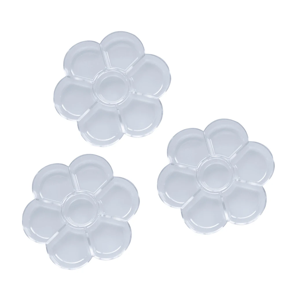 

3 Pcs Palette Portable Tray Craft Paint Round Painting Traditional Chinese