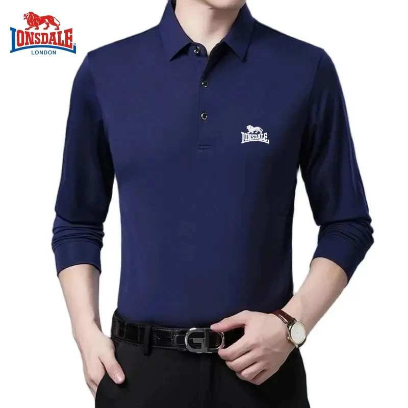 Spring and Autumn New Embroidered Long Sleeve Polo Shirt for Men\'s Luxury Fashion Business Leisure Multi Functional Top