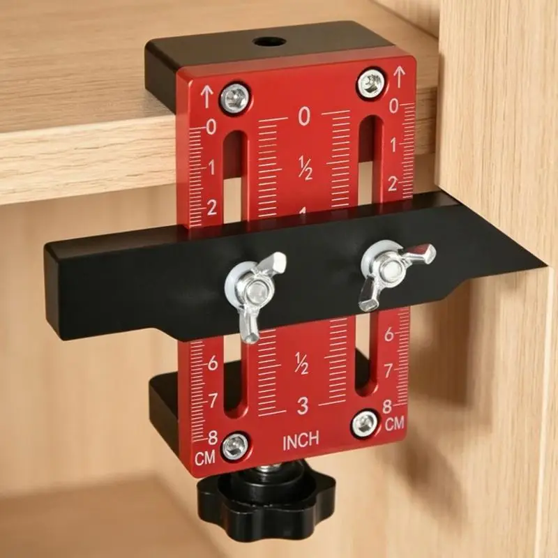 

Cabinet Door Installation Jig With Adjustable Aluminum Handle For Precises Positioning And Easy Mounting M4YD