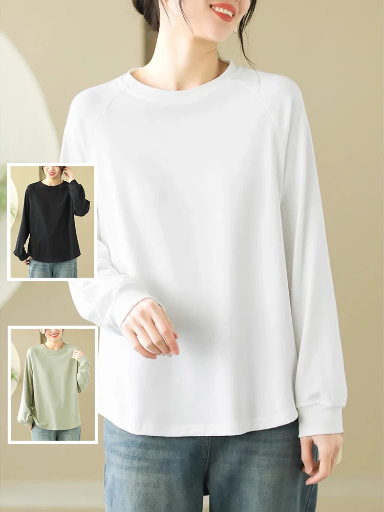 

Базовая повседневная футболка Long Sve round Ne с овальными вставками, дизайн цвета, большие размеры, женский весенний удобный топ Faion