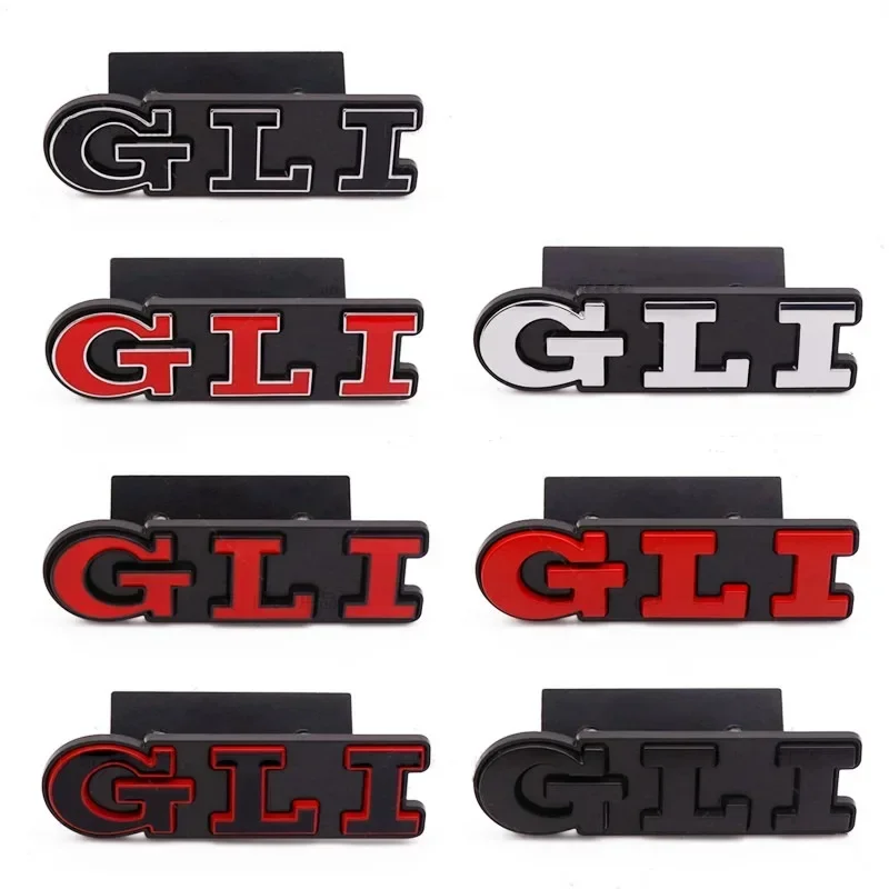 3D Metal Car Letters GLI Logo Rear Trunk Front Grill Badge Emblem Stickers Decals For Volkswagen Jetta MK2 MK4 MK5 MK6 MK7 MK8