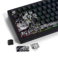 XVX Black Coral Sea Side Print Keycaps Dye Sublimation Double Shot ShineThrough keycaps Custom Cherry Profile PBT Keycaps