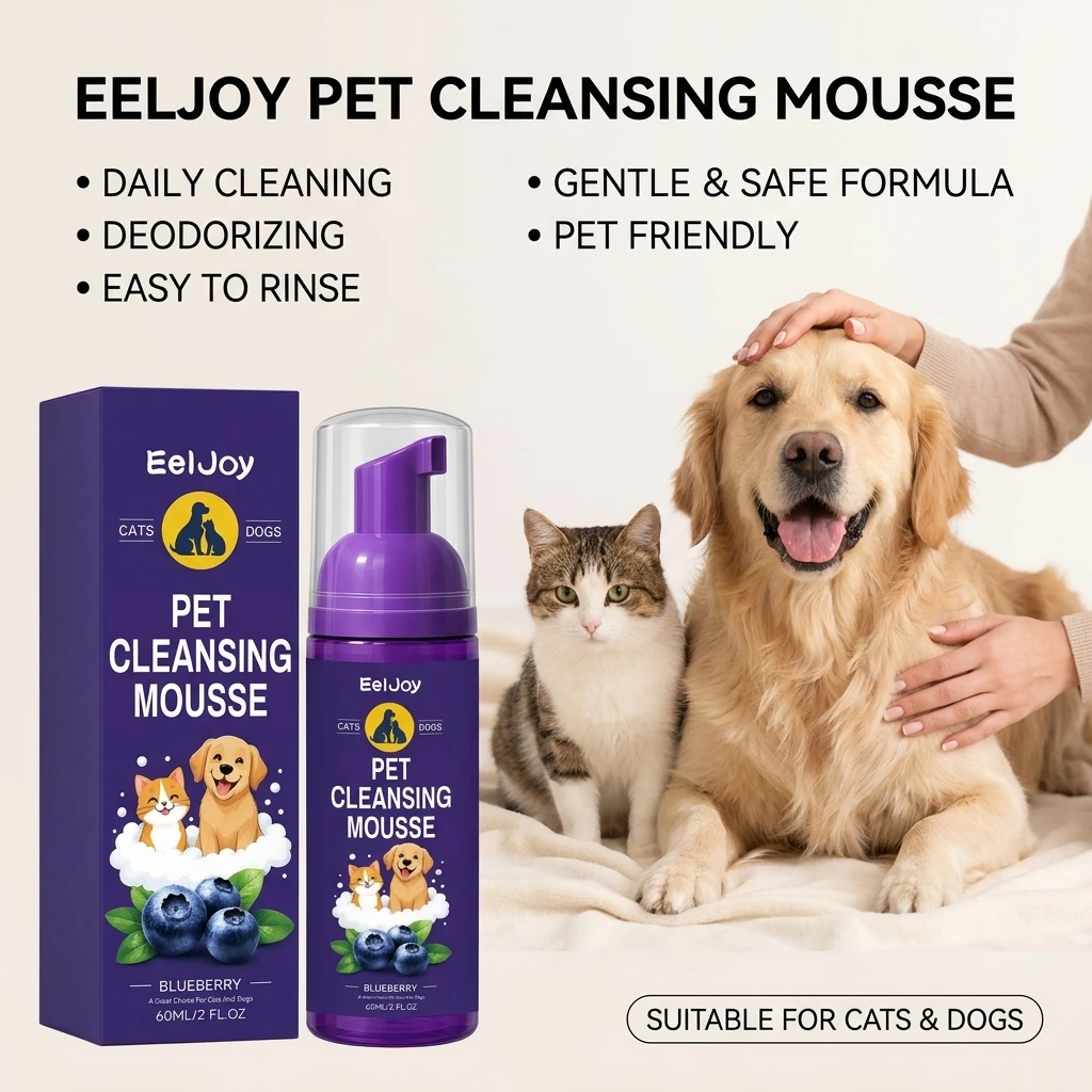 

Pet Cleansing Mousse Gentle Removing Dirt Soothing Skin Reducing Odors Long Lasting Fragrance Waterless Dog & Cat Shampoo Foam