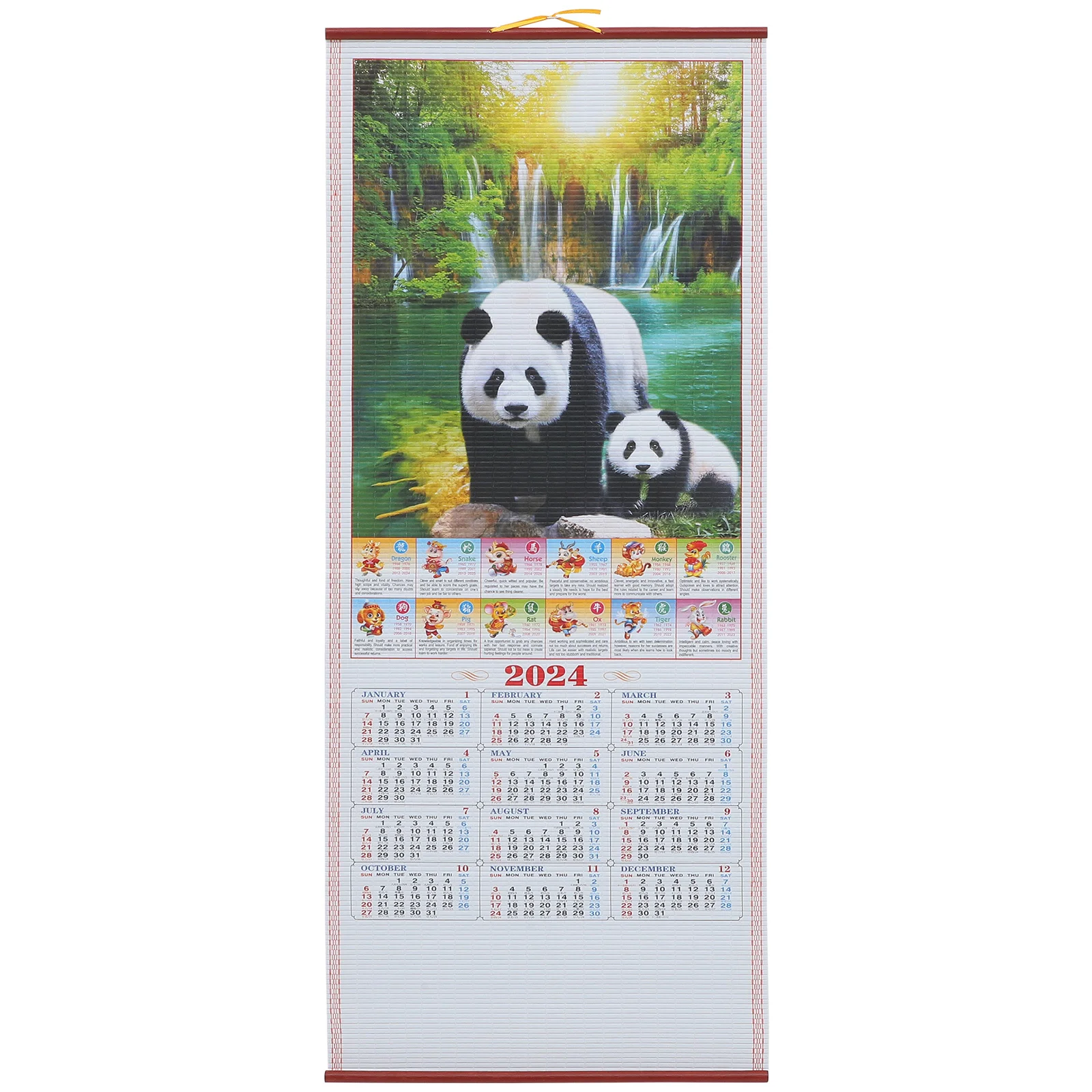 

Wall Calendar Chinese New Year Theme Monthly Hanging Calendar for Living Room Bedroom Traditional Festival