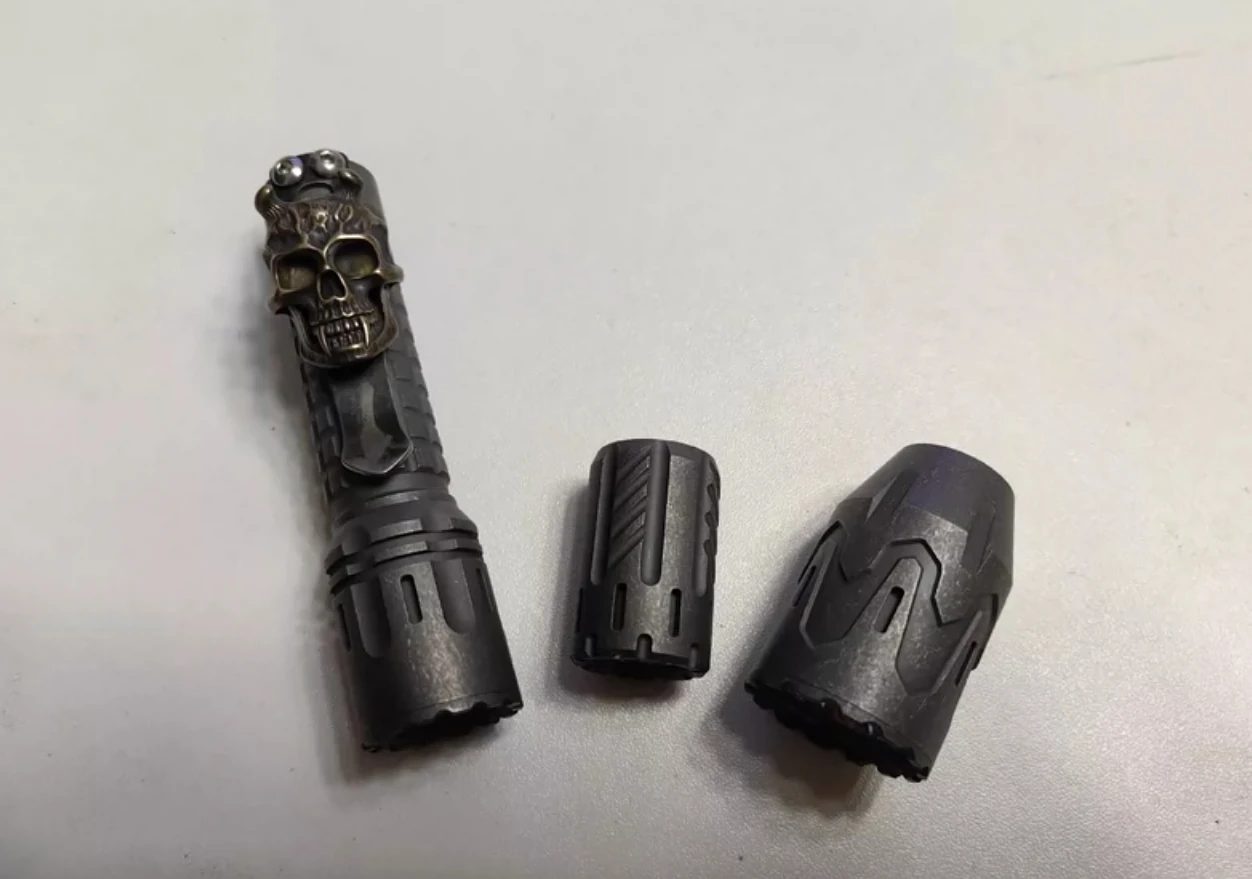 EDC Element titanium alloy flashlight (set) with skull back clip!