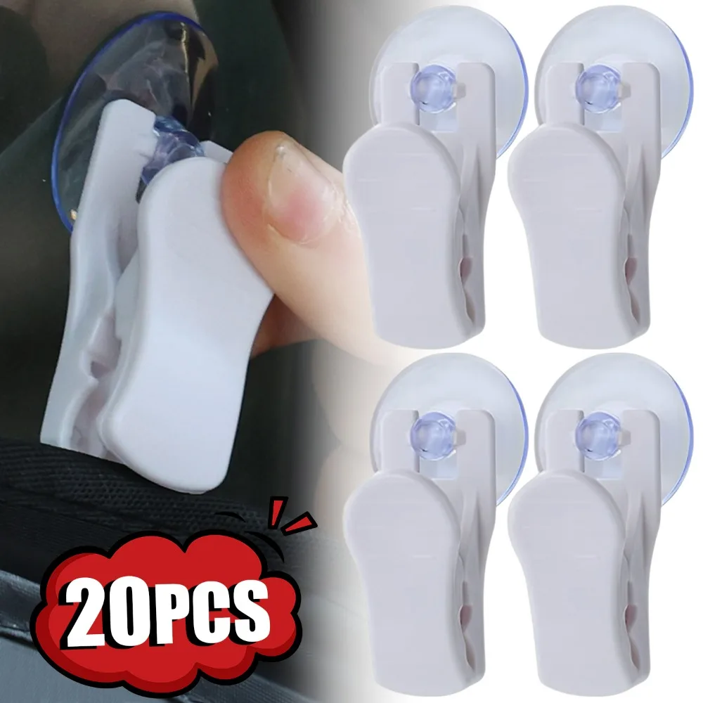 Car Windshield Suction Cup Clip Ticket Bill Holder Sunshade Mini Clamp Photo Card Note Bathroom Towel Storage Hanger Gripper