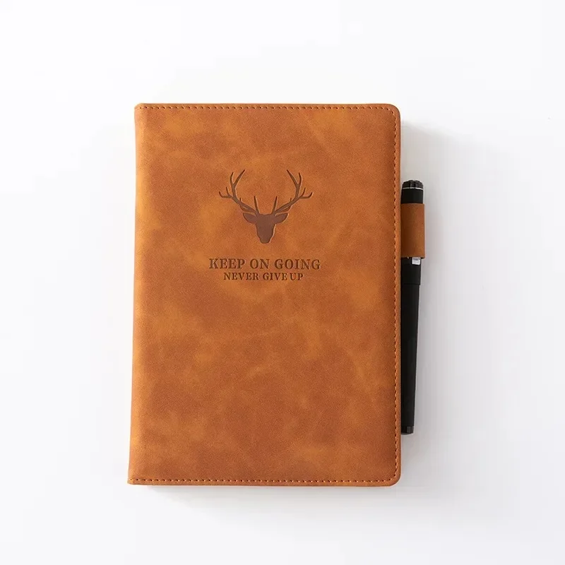 360 Pages Portable Extra-thick Wax-feeling Leather A5 Log Notebook for Daily Work Office School Supplies Korean Stationery