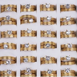 Wholesale Bulk Couple Women's 12Sets/LotCubic Ziron Rings Men's Birthday Fashion Valentine's Wedding Jewelry FREE SHIP