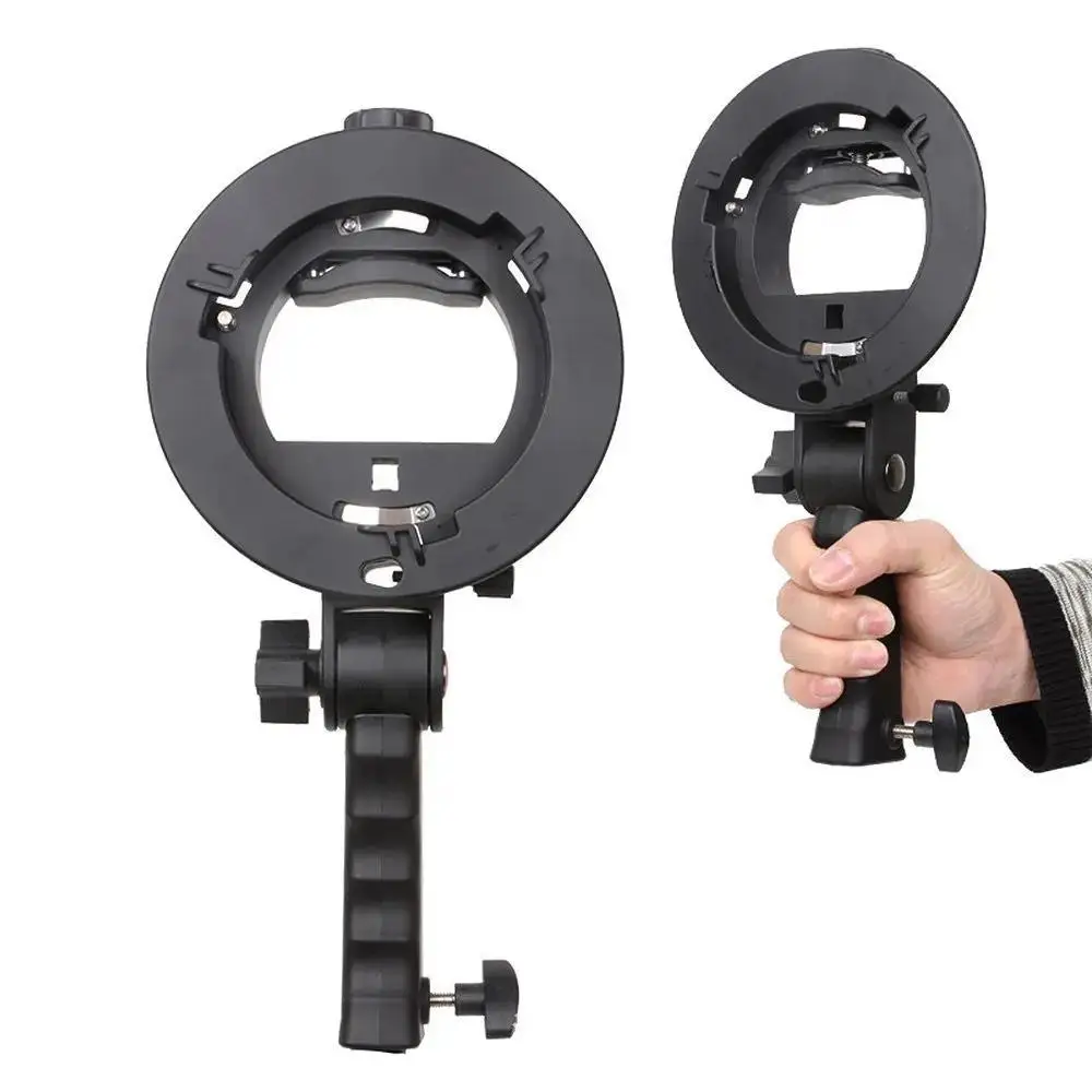 S-Type Bracket NEW Handheld Grip Bowens S Mount Holder for Speedlite Flash Snoot Softbox Beauty Dish Honeycomb for Godox Flash