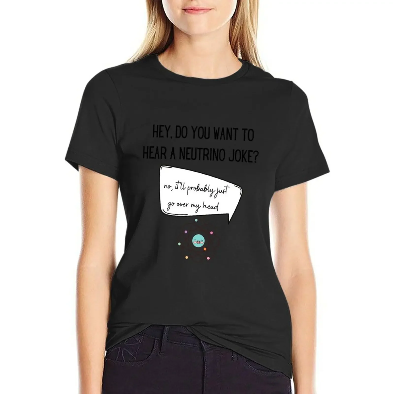 

Neutrino Joke T-Shirt summer tops animal print hippie clothes Women's summer blouses 2025