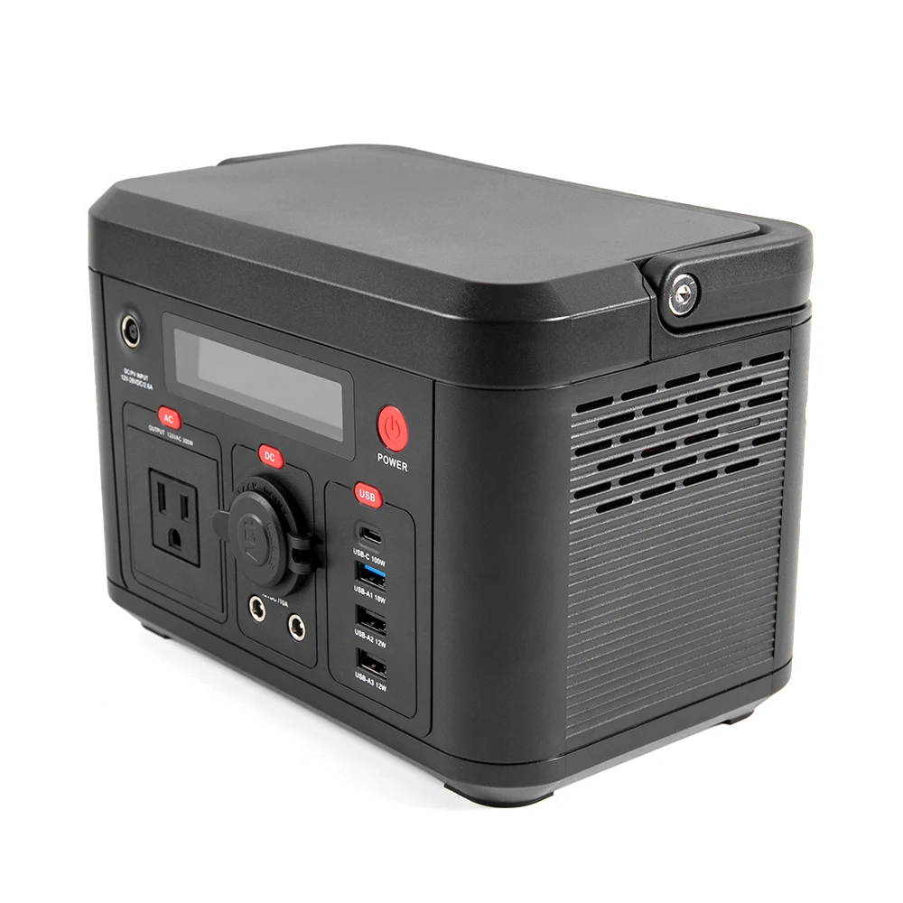 Home Outdoor Portable Mobile Emergency Generator 300W Solar Power Station Camping