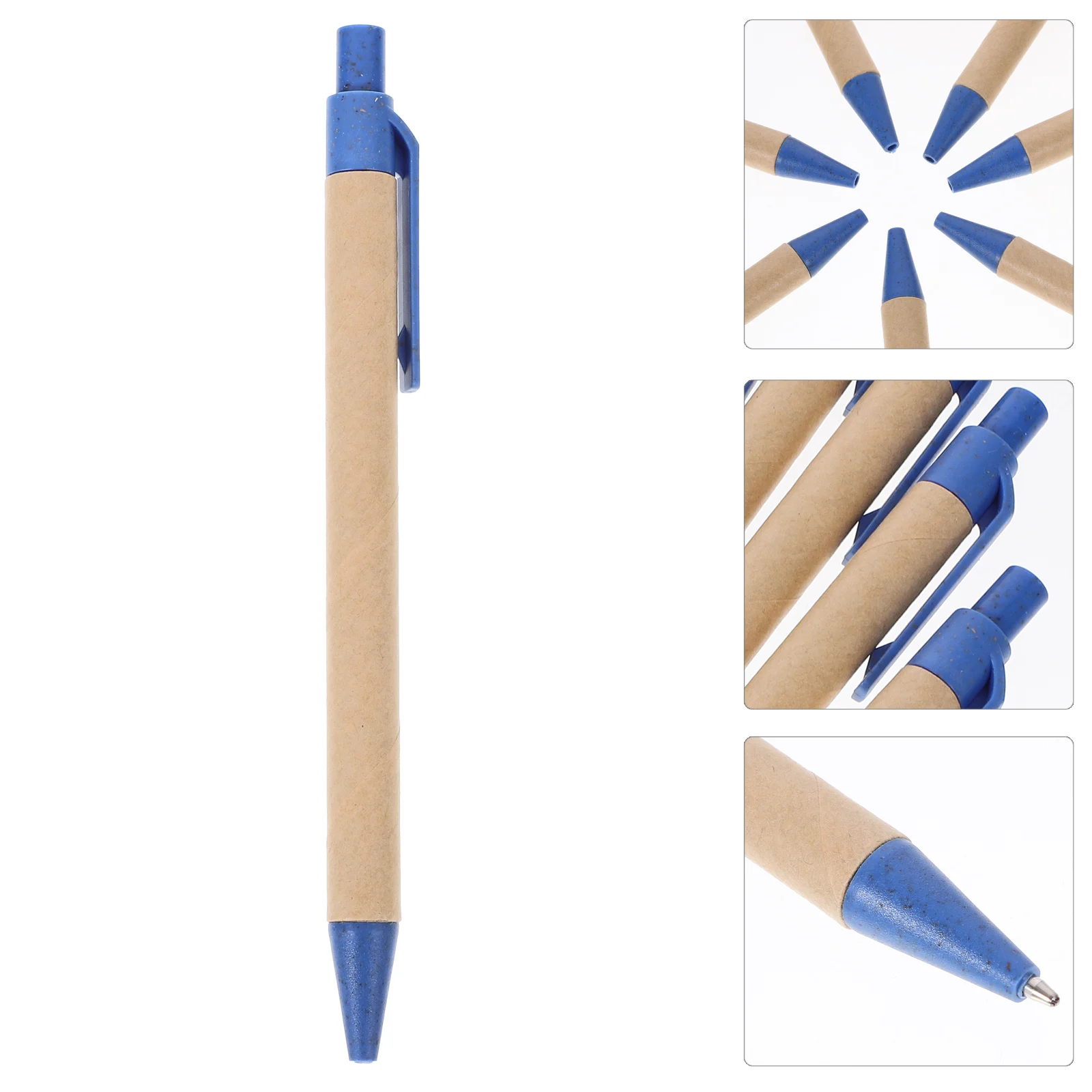 

10pcs Blue Retractable Ballpoint Pens Cute Portable Office Writing Supplies Smooth Writing Practical Gifts