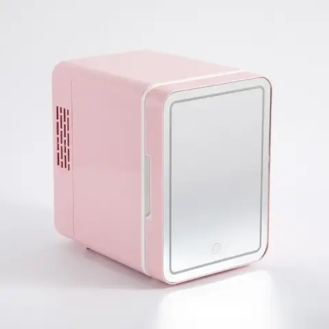 미니 자동차 화장품 스킨 케어 LED 미러 가정용 냉장고, 소형 냉동고, 냉동 소음 감소 포털, 4L