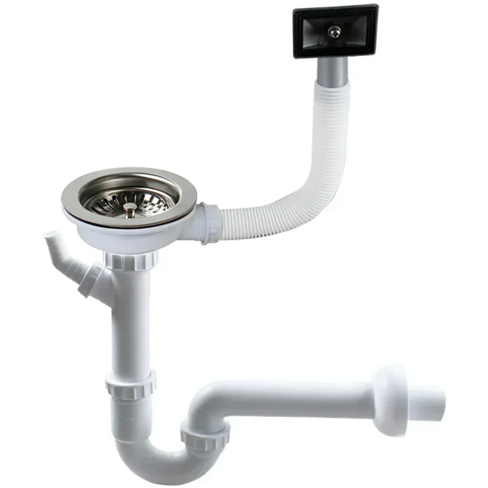 

114mm Single Bowl Kitchen Sink Drain Pipe With U Bend Anti Scent Wall Drainage Pipe Or Connecting Dishwashers Water Purifiers