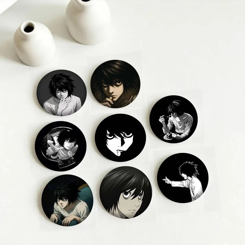 A-Anime Death Note L  Lawliet 25mm 32mm 44mm 58mm 75mm Brooches Badges Pins for Accessories Gift