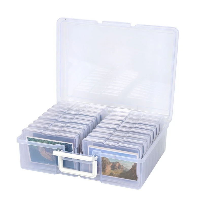 Photo Case 4 X 6Inch Photo Storage Case 16 Inner Photo Organizer Boxes Transparent Craft Photo Storage Containers Box