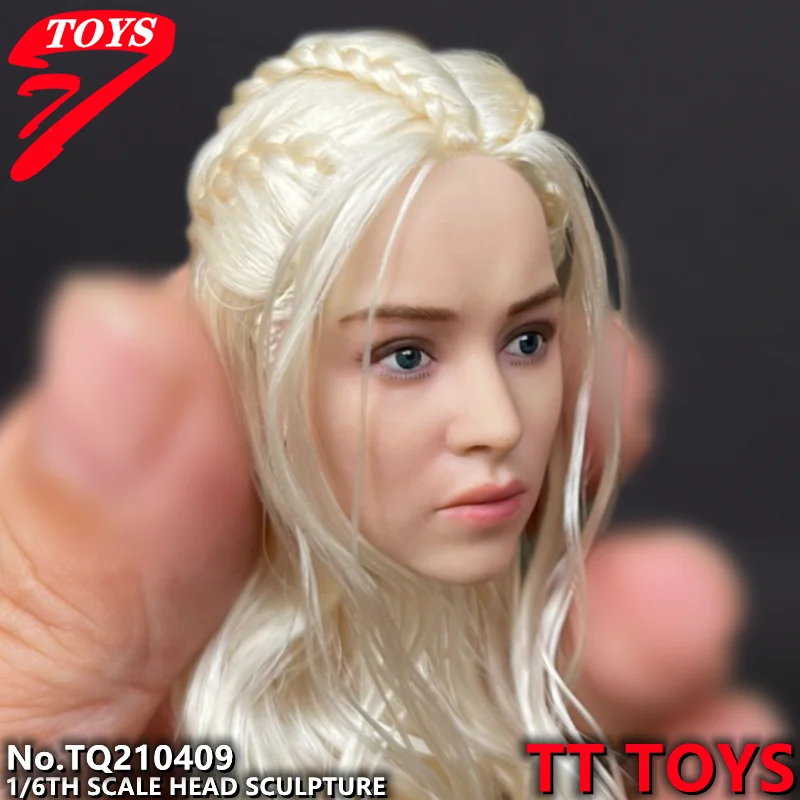 Tttoys tq210409 antike weibliche Emilia Modell Kopf Skulptur Clarke blonde lockige Haare passen 12 Zoll ph tb league Action figur Spielzeug Puppen