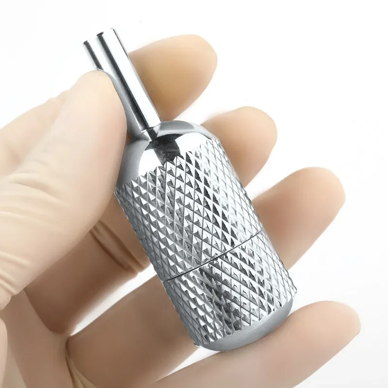 New Coarse Grain Stainless Steel 25MM Tattoo Machine Integrated Self-Locking Grip Anti Slip Handle For Various Needles Machines