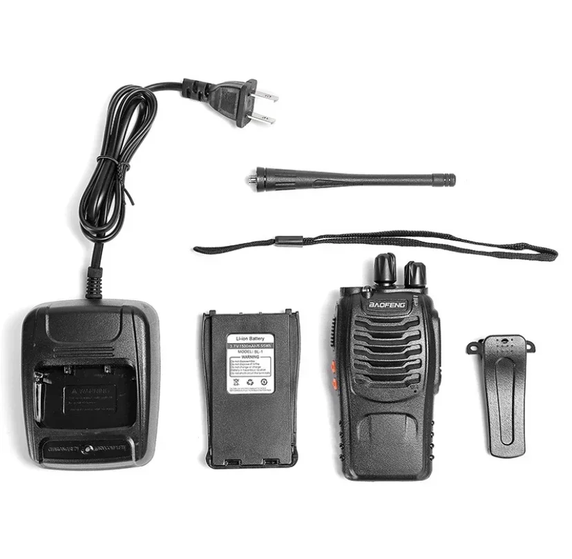 5-10km Talkie Long Range Two-way Radio ultra-long standby time Waterproof Walkie BF-888S UHF 400-470MHz 16CH VOX with Type-C Cha