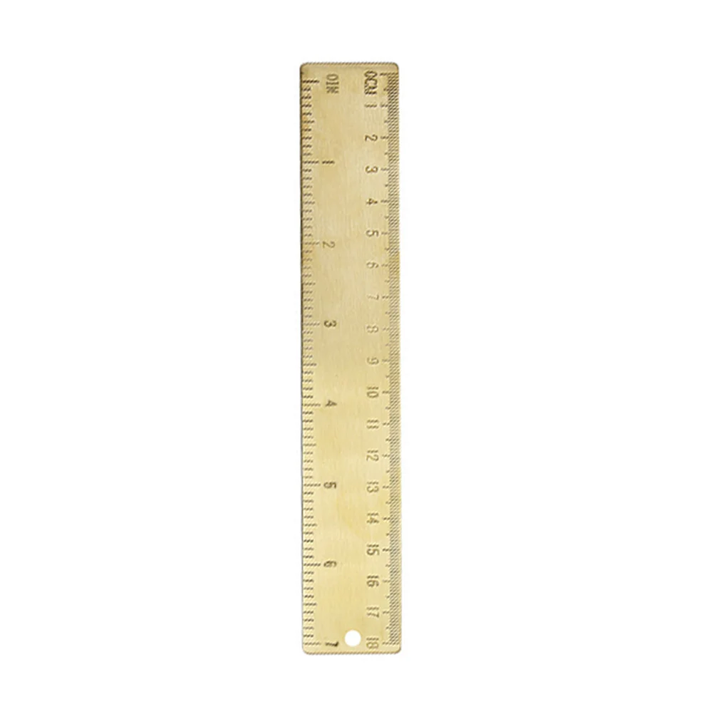 

Brass Ruler Drafting Tools Straight Measuring Ruler for School Student Engineering Scale Design Thin Practical Bookmark
