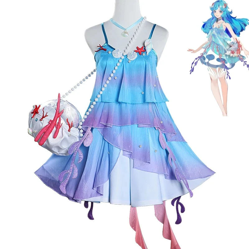 Disfraz de Doria para Cosplay del Juego Honor of Kings, Vestido de Princesa para Niñas, Uniforme, Bolso, Peluca, Conjunto de Faldas para Fiesta de Baile yy:89