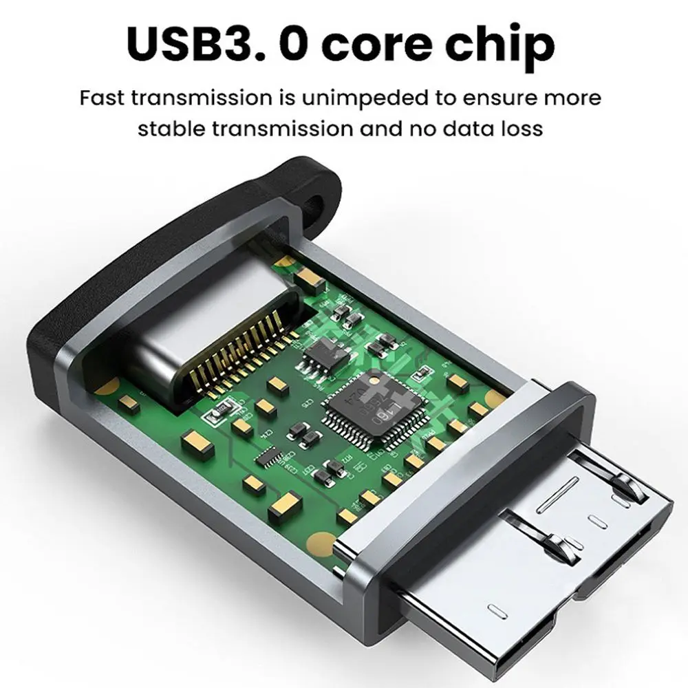 سبائك الألومنيوم المحمول القرص الصلب HDD USB C إلى USB 3.0 مايكرو B محول أنثى إلى ذكر نوع-C OTG محول لسامسونج Note3 S5