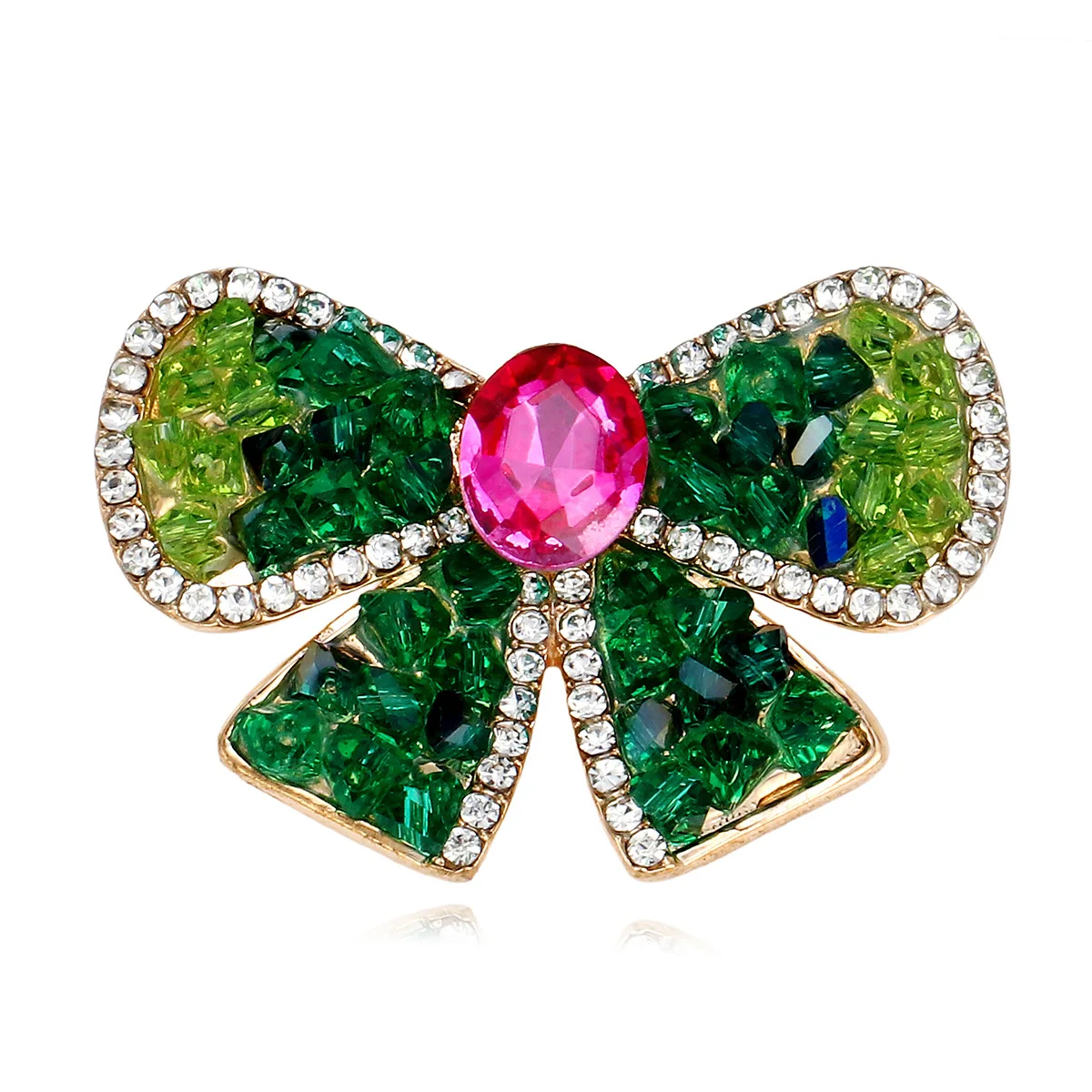 

High-End Emerald Bow Brooch, Suitable For Both Women And Girls, Luxurious Dress Corsage, Wedding And Banquet Decoration