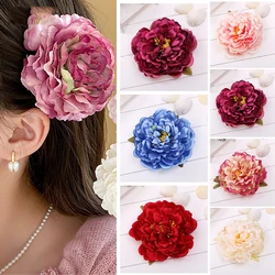 14cm Big Peony Flower Women's Hairpins Bohemian Beach Seaside Party Hair Clips Decoration for Bride Wedding Large Size Barrettes