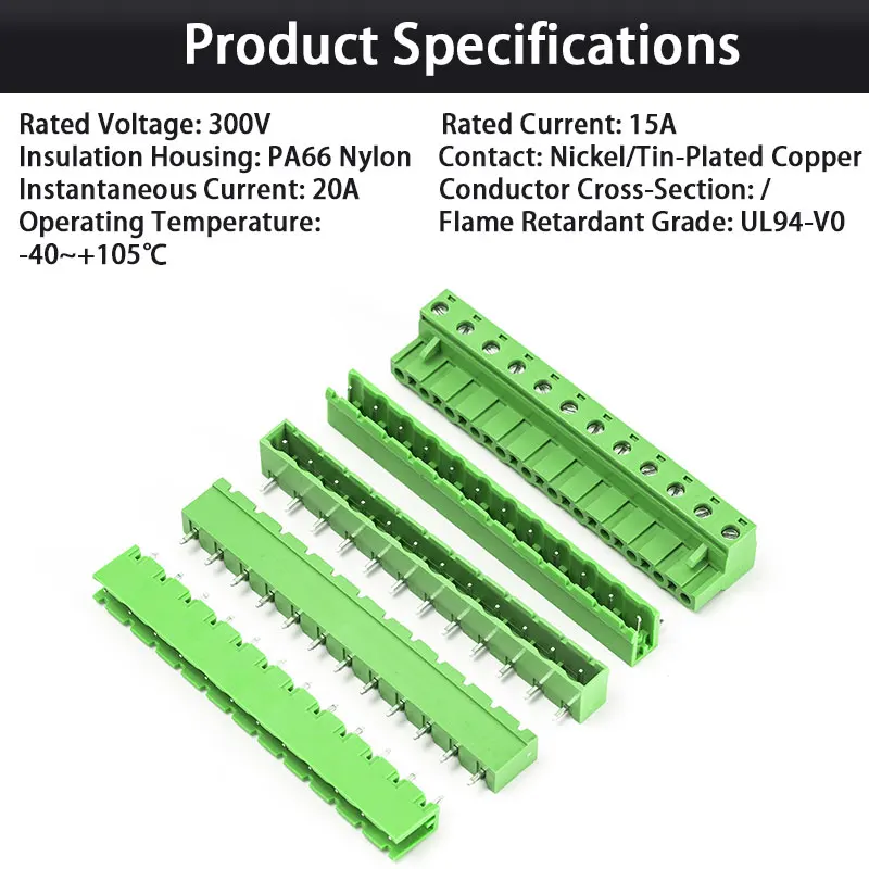 Agulha reta de ponta aberta com kit introdutor completo | Verde | Bloco de parafuso IP 7.62mm | Kit Plug/Soquete Industrial 2-12P