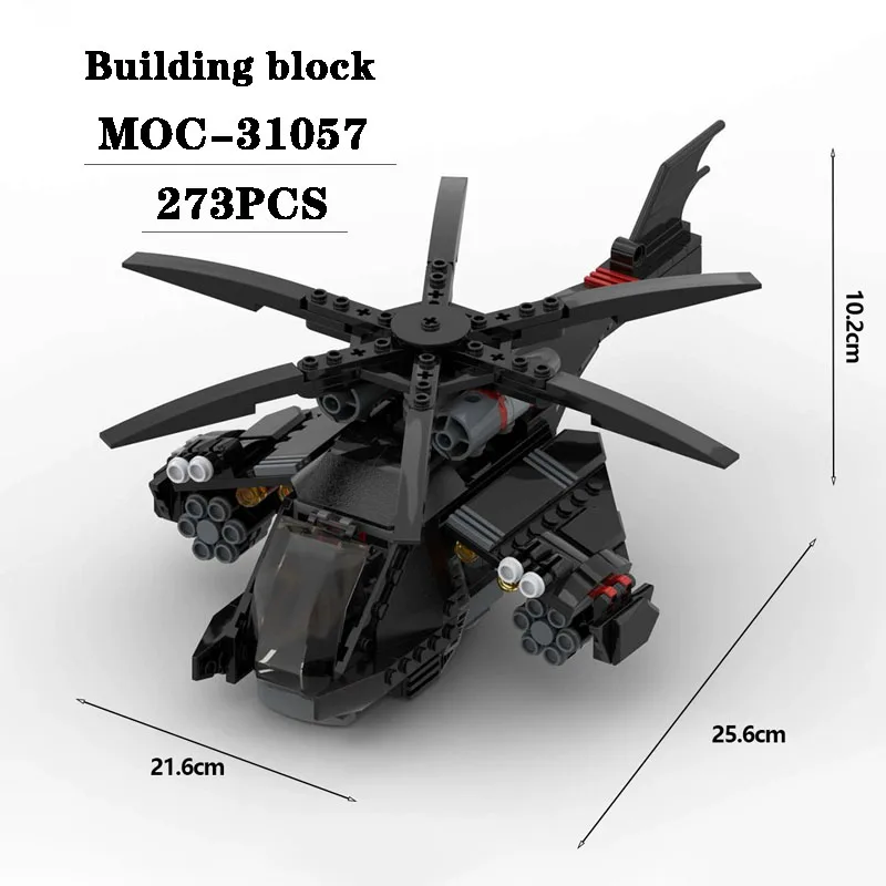 

MOC-31057 Block Cool Black Aircraft Splice Block Model 273PCS Adult and Children's Puzzle Education Birthday Christmas Toy Gift