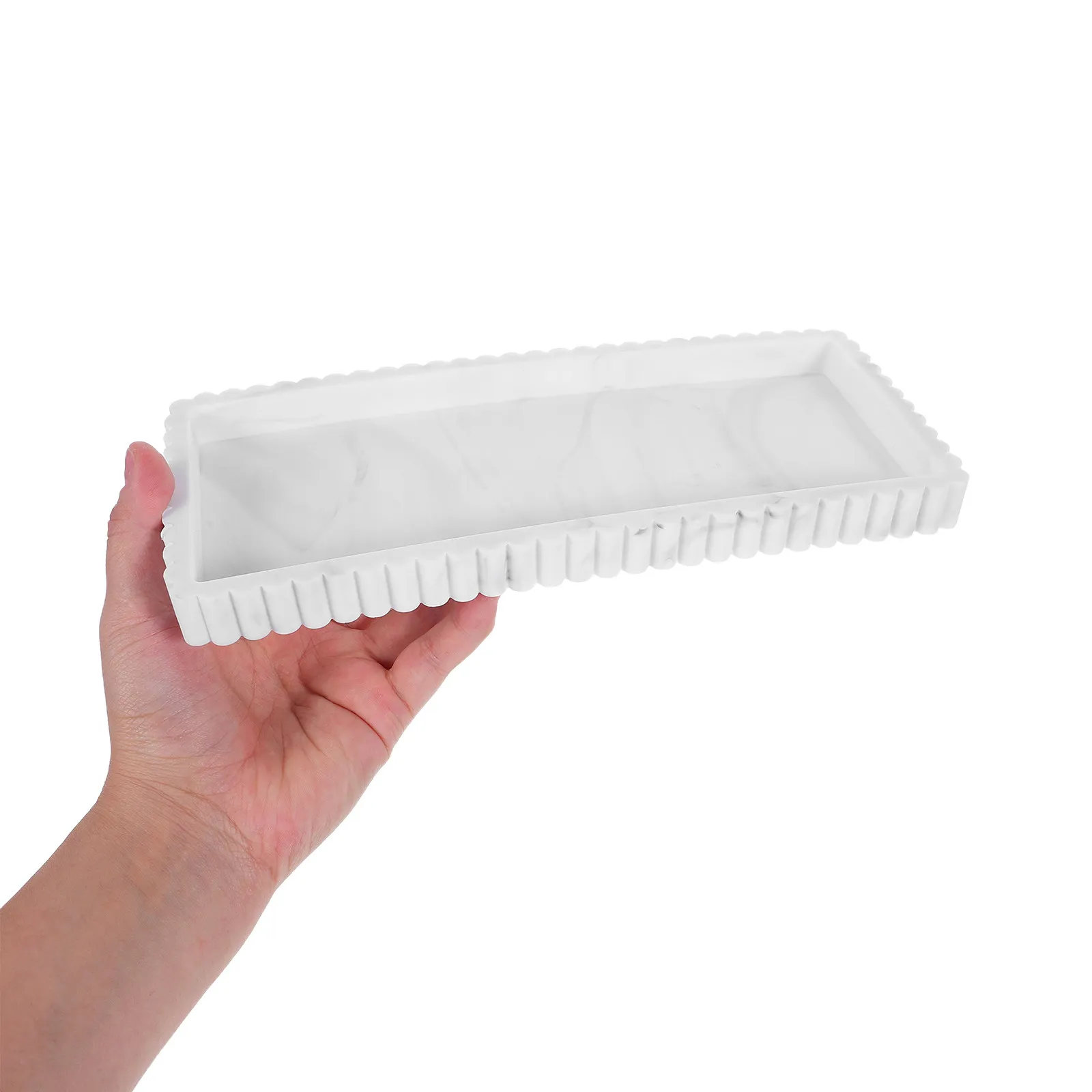 Silicone Rectangle Bathroom Vanity Tray Non Slip Waterproof Sink Organizer Tray Soap Dispenser Skincare Bathroom Countertop