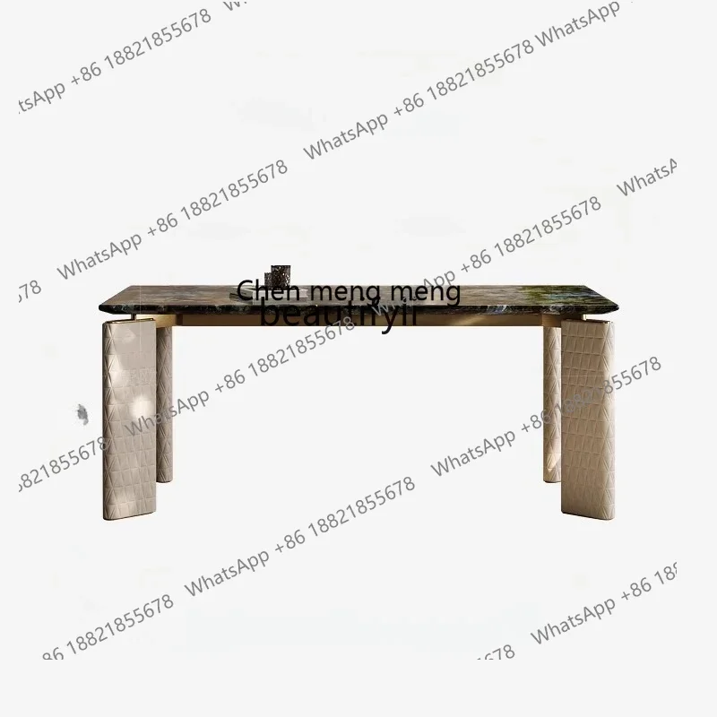 

N178 Light luxury dining table and chair combination table premium Italian marble square round dining table9344